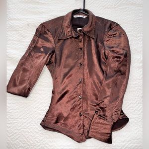 Zara Brown Silky Blouse